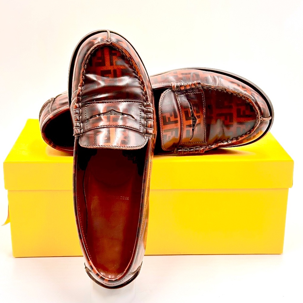 Fendi Monogram Vintage Penny Loafer SZ 37.5 - Picture 4 of 16